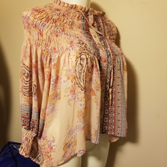 Bohemian Blouse Sheer by C+J size Small Women's - Picture 6 of 8